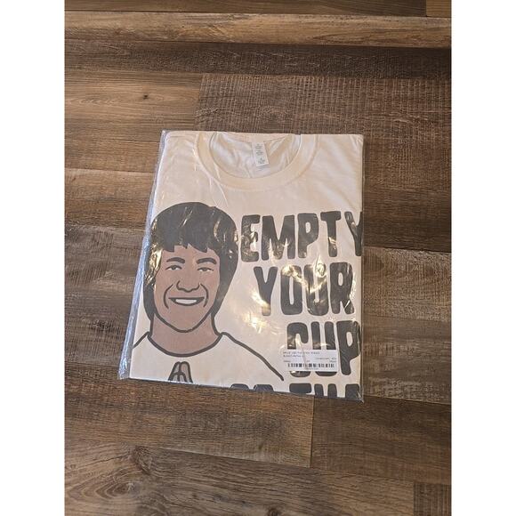 Popfunk Bruce Lee The Open Minded T Shirt New With Tags Size Adult Small Cream - Picture 4 of 5